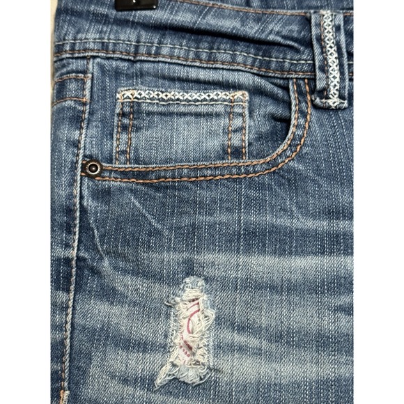 Vanity Jeans Women's *fits 28x32 Tall Blue Y2K Low Rise Flare Hippie Festival - Picture 3 of 14